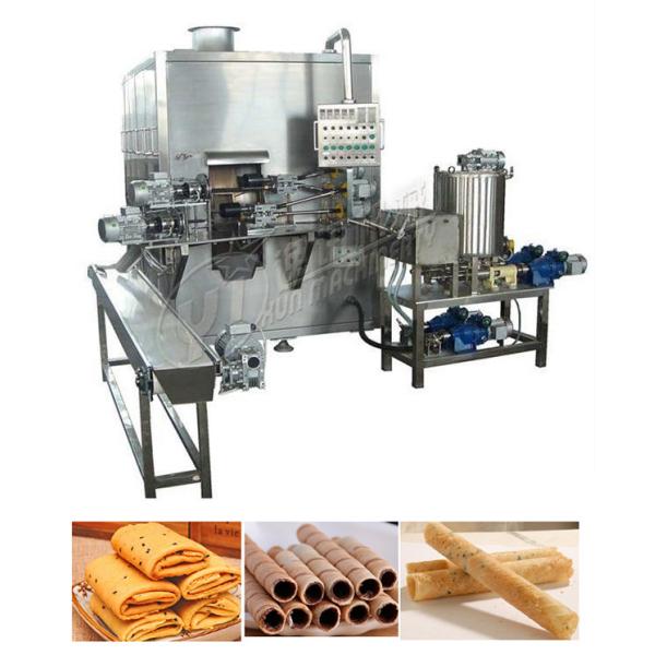 Crispy Egg Roll / Wafer Roll Making Machine Line Stable Compact Structure