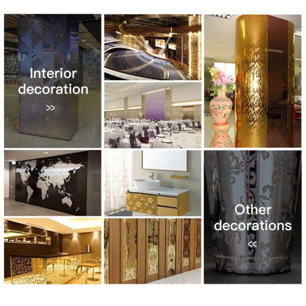 Customized Etched Patterns Stainless Steel Sheets For Wall Decoration