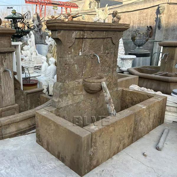 Marble Wall Water Fountains Outdoor Natural Stone Garden Antique Fountain Handcarved Front Yard