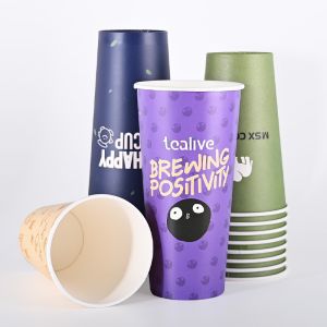 Portable Durable Single Wall Paper Cups With Flexographic Printing