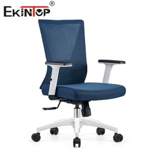 China Blue Ergonomic Mesh Office Desk Chair With Adjustable Arms wholesale