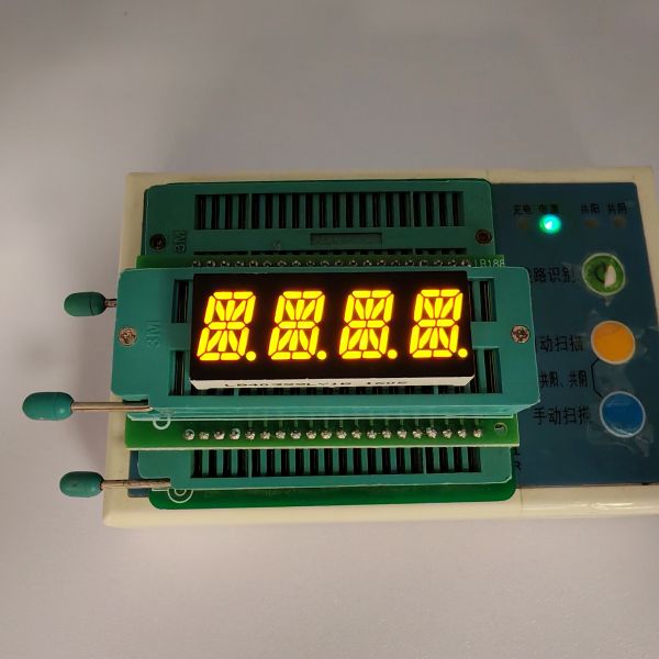4 Digit 16 Segment Yellow Alphanumeric LED Display for Instrument Panel