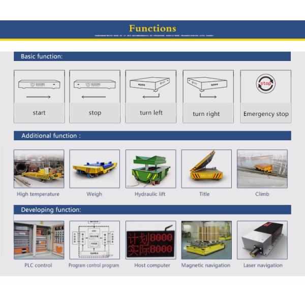 Customized Material Transfer Cart , Electric Material Handling Trolley Transfer Flatbed Cart