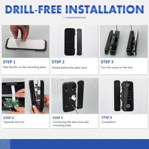 Glomarket Smart Tuya Wifi Glass Door Lock Fingerprint Digital Keyboard Password