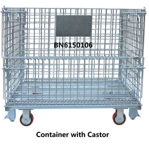 Warehouse Foldable Wire Container , 4 Gauge Wire Mesh Pallet Containers