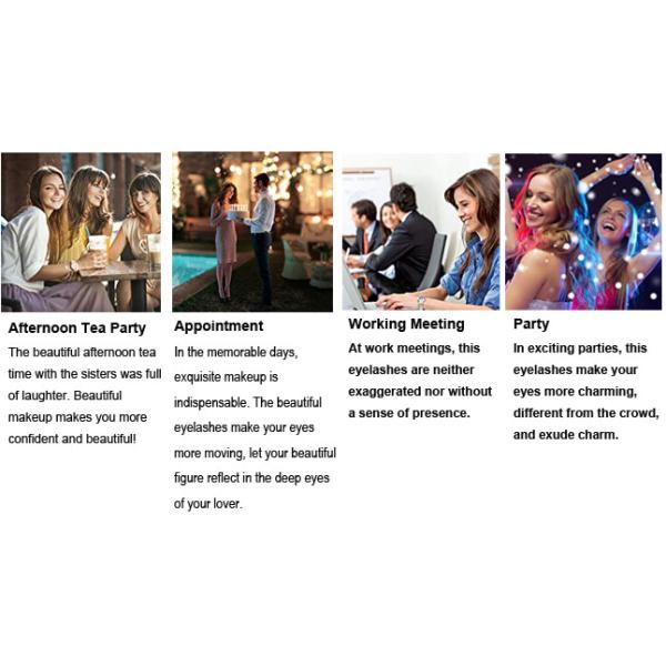 Super Soft Synthetic Fiber Lashes , Silk False Strip Eyelashes