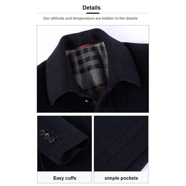 Stylish and Sustainable Middle-Aged Double-Sided Woolen Cashmere Coat for Men's Business