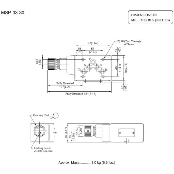 03 Series MSP-03 Hydraulic Modular Valve Throttle Check Modular Valve
