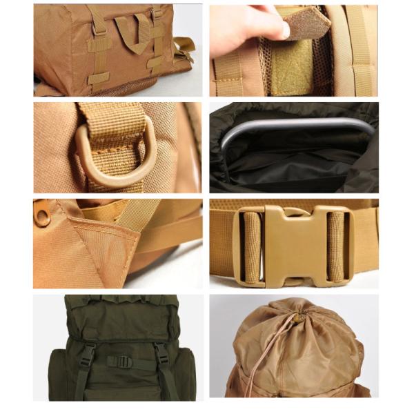 65L Polyester Military Tactical Backpacks Interior Zipper Pocket With Customized Logo