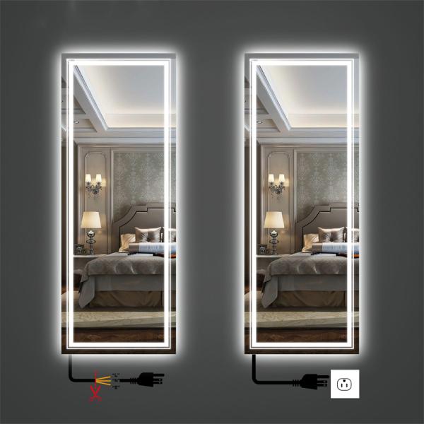 Silver LED Full Length Mirror 3000K - 6000K Backlit Salon Mirror Large