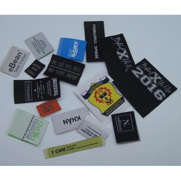 Garment Woven Clothing Labels Tag Damask Custom Woven Fabric Labels