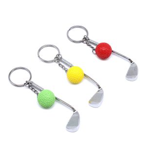 China Charms 3d Metal Cute Golf Ball Keychain Keyring Engraved Processing wholesale