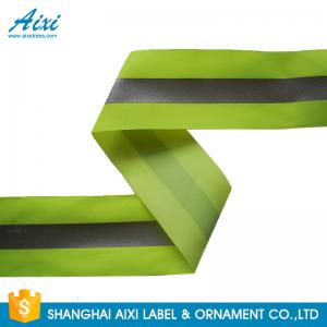 China 100% Polyester Ribbons Reflective Safety Tape Single Sided With Offer Printing on sale