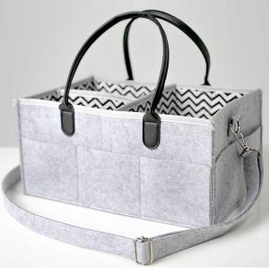 China Durable Felt Baby Diaper Caddy With Detachable Adjustable Shoulder Strap wholesale