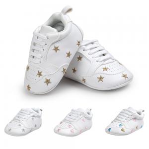 China Amazon hot PU Leather sneakers white casual boy shoes new born kids first walking shoes baby boy wholesale
