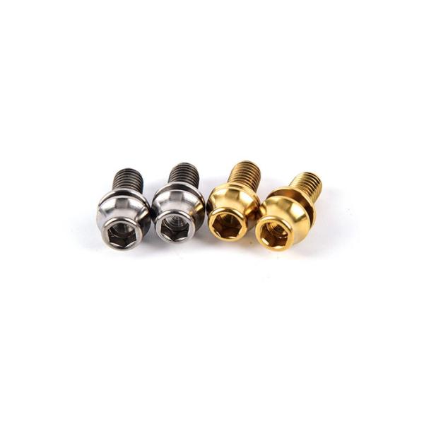 TC4 Titanium Metric Bolts Hex Head W / Washer MTB Ti Bolts For Mountain Bikes
