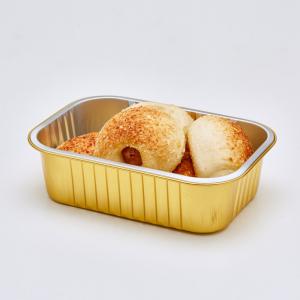 China Golden Aluminum Foil Food Disposable Baking Pans With Lids wholesale