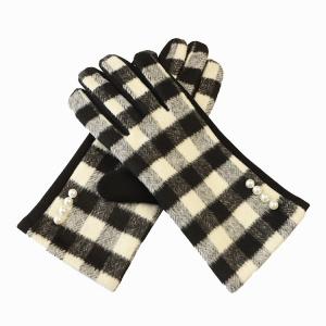 China Christmas 22x16cm Windproof Heated Gloves Grid Winter Ladies Mittens Fleece Thick on sale