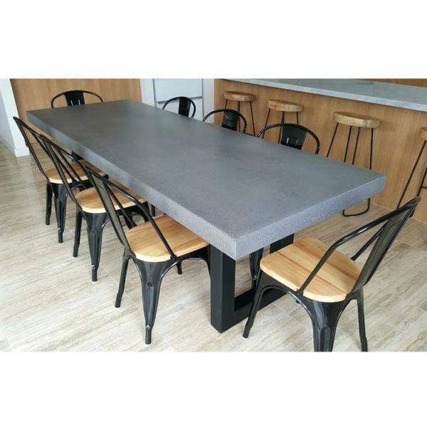 High Quality Sturdy GRC Tables Garden Concrete Furniture Table Sets In Rectangular Round Shapes