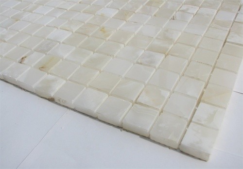 Ivory Onyx Slab Mosaic Sink Inside White Tile Design Premium White Onyx