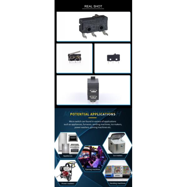 Touch Mouse 10000 Cycles Micro Limit Switch Explosion Proof 3 Bend Pins