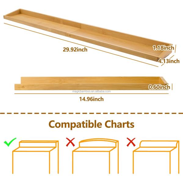 Eco-Friendly Bamboo Magnetic Stovetop Shelf for Spice Storage