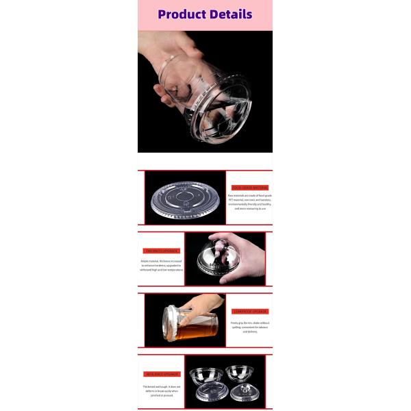 Newly Clear Compostable 1oz/4oz/5oz/6oz/8oz Plastic Pet Bubble Tea Boba Beverage Coffee Cups Transparent Plastic Cups with Lids