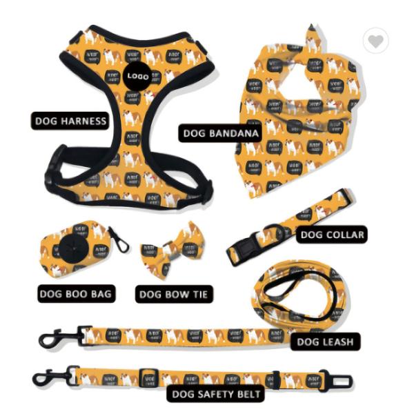 Soft No Pull Luxury Adjustable Pet Harness Dog Harness Collar Leash Set XS-XL
