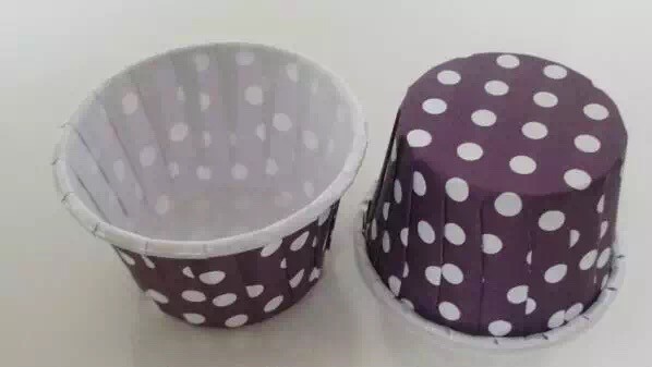 Quality Purple with dot Souffle cups for sale