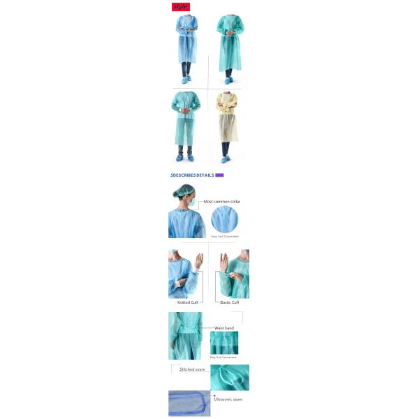 Anti Static 20G PE Disposable Isolation Gowns