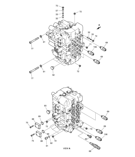 Hydraulic Excavator Main Control Valve Multi Way For Doosan Daewoo DH220 225 300-5-7