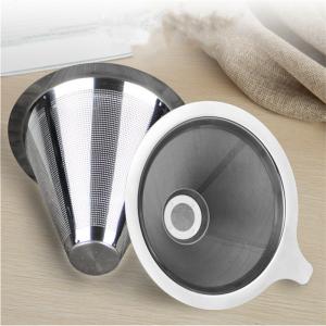 China Reusable Coffee Filter Stainless Steel Holder Metal Mesh Funnel Baskets Coffee Filters on sale