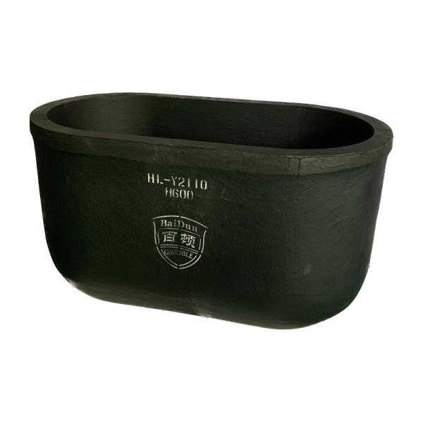 Industrial Metal Melting Silicon Carbide Graphite Crucible Oval Type High Temperature Resistance