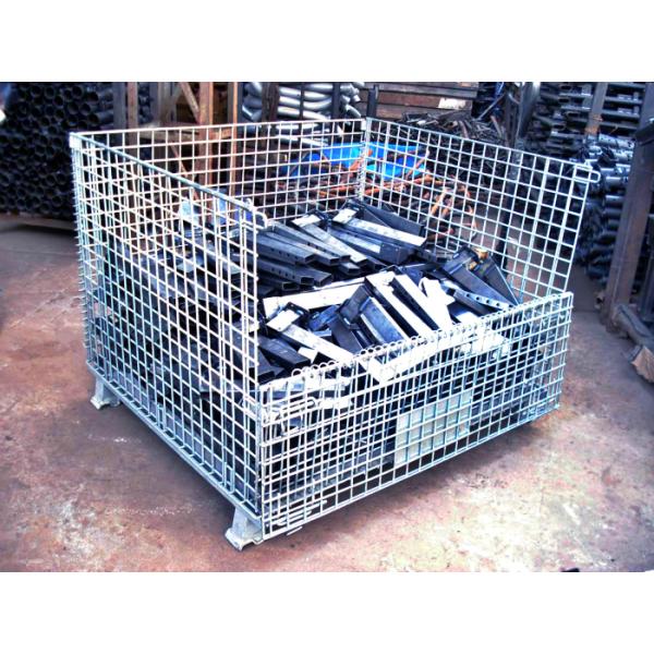 Powder Coated Wire Mesh Pallet Cage For Logistics / Distribution Center