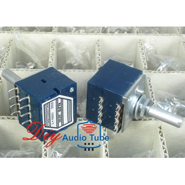 Quality 8pins ALPS RK27 VOLUME Dual 100K Potentiometer Round shaft peduncular shaft  for HIFI DIY for sale