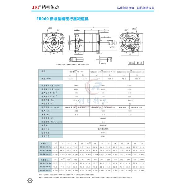 Precision Planetary Reducer 60 Flange Servo Motor Gear Reducer FE Series