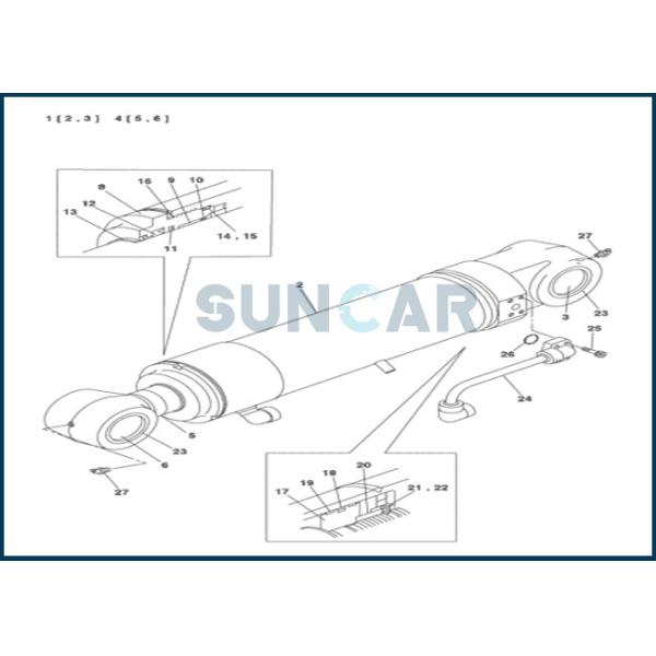 LZ00456 Offset Cylinder Seal Repair Kit for Excavator CNH CX135SR