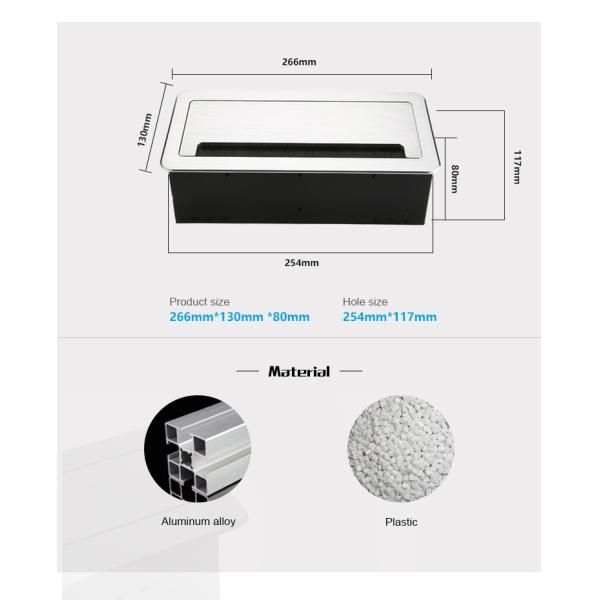 Black Brush Conference Meeting Table Power Outlet Switch Socket Netbox