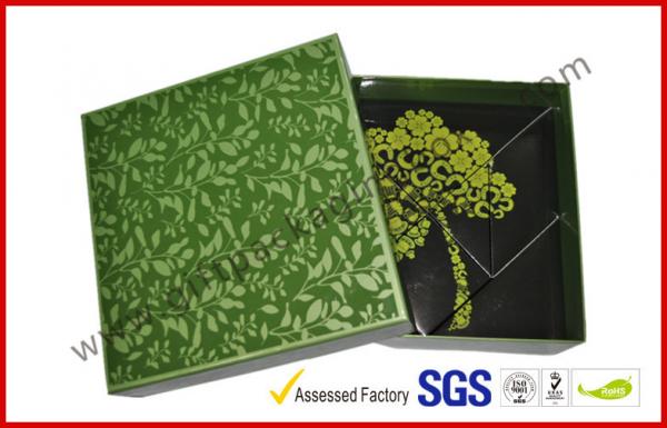 Quality Rectangle Afternoon Tea Chocolate Packaging Box , Handmade Green Chocolate Gift Packaging Boxes for sale
