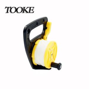 Yellow Plastic Technical Diving Finger Spool Thumb Fishing Reel With Handle 46M