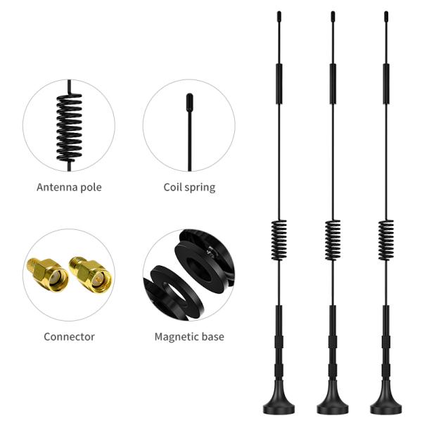 Stable Signal Dual Band Outdoor Car DAB Rubber Loop Spring 4G Magnetic Base Antenna