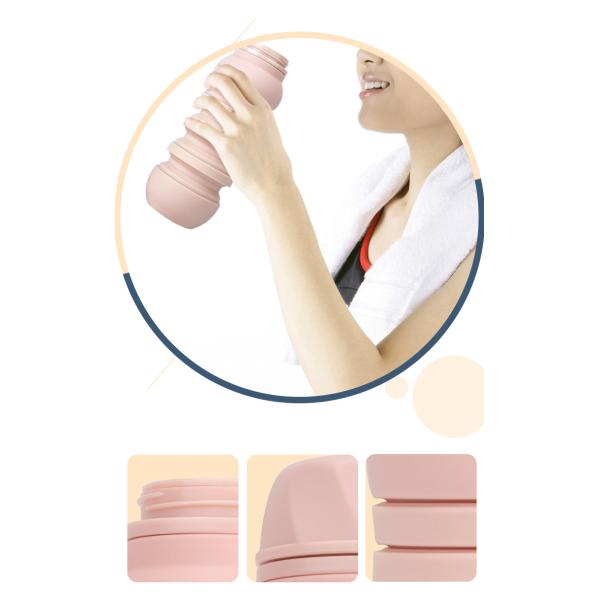 350ml 550ml 750ml Foldable Silicon Water Bottle BSCI ISO9001