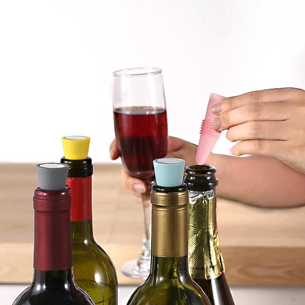 Reusable Wine Bottle Silicone Stoppers Beverage Bottle Stoppers With Grip Top To Keep Fresh