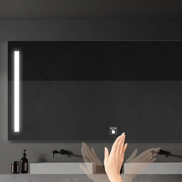 Silver Round Glass Bathroom Mirror 6500K Round Mirror With Led Lights