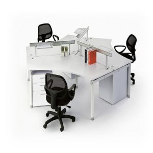Customized Size Office Furniture Partitions / Wooden Modular Office Workstation