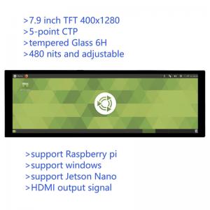China 7.9 Inch Stretched Bar Type HD Monitor Raspberry Pi 4th Generation B Jetson Nano Display IPS With Capacitive Screen wholesale