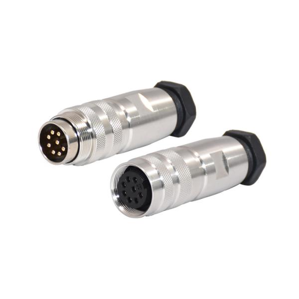 Connector M16 Female Shielded Metal M16 8pins Circular Connector Assembly Type