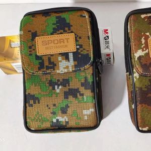 Waterproof 6.5 Inch Multi Function Canvas Phone Waist Pouch Belt Clip Wallet For
