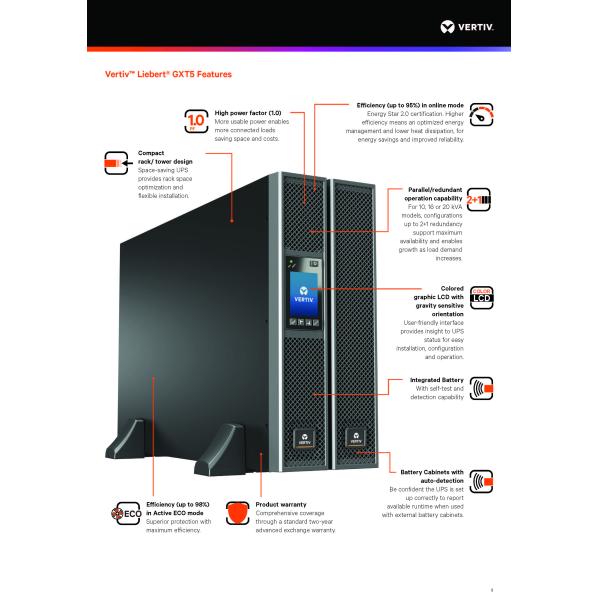 6KVA 6KW 10KVA 10KW 20KVA 20KW 230V Pure Sine Wave Rack Mounted Tower Online UPS for Your