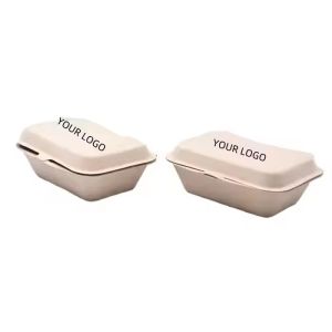 Varnished Biodegradable Burger Boxes Customized for Fast Food Packaging